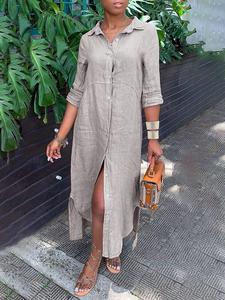 Todos los días vestido de camisa de manga con pestañas