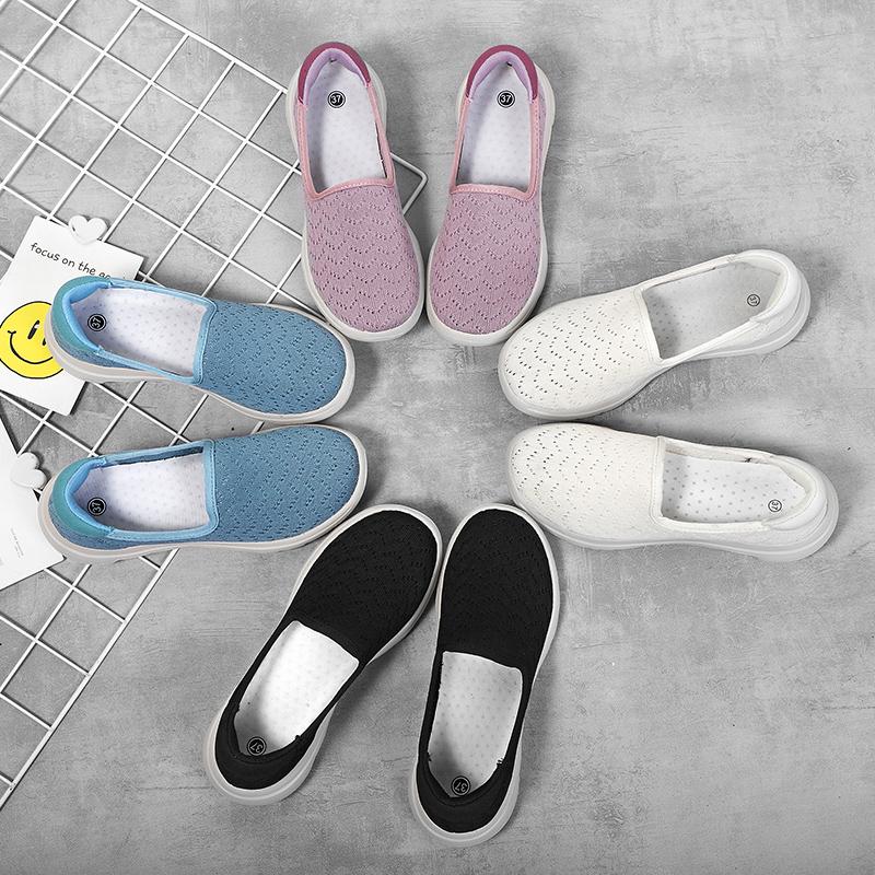 Calzado casual deportivo respirable hueco con patrón de onda