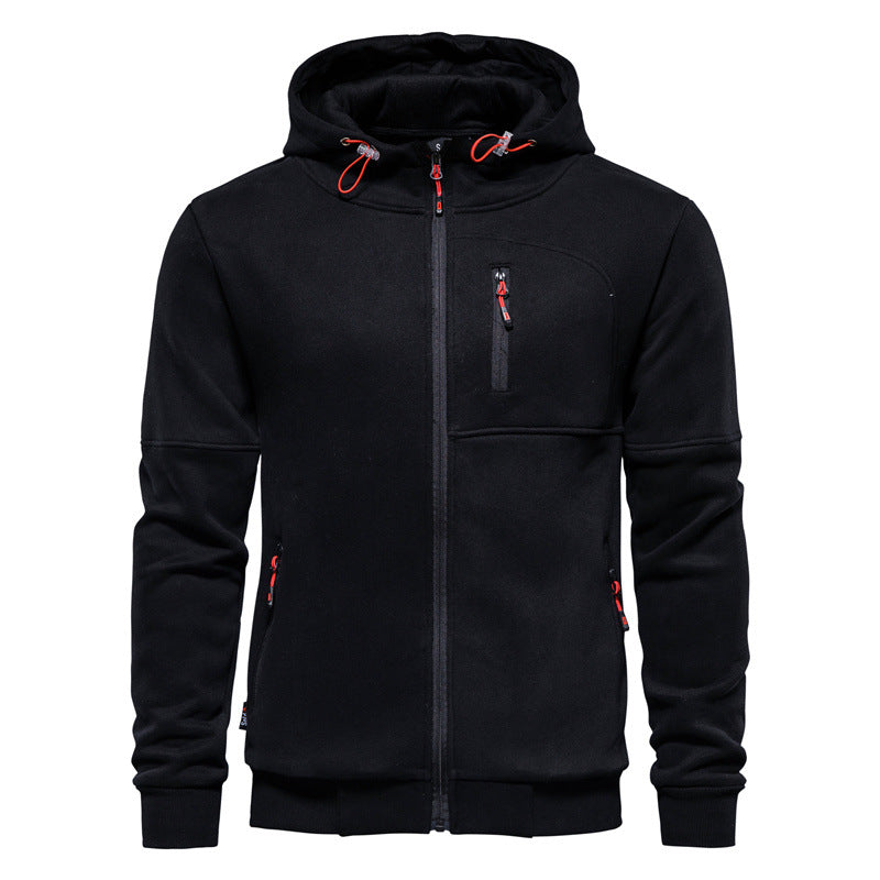 Chaqueta Con Capucha De Nuevo Estilo, Chaqueta De Punto Informal Con Cremallera De Color Sólido Para Hombre, Código Europeo, Más Suéter De Lana