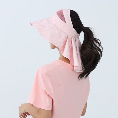 Sombrero De Sol Con Aleros Anchos Y Solapa De Cuello Para Mujeres