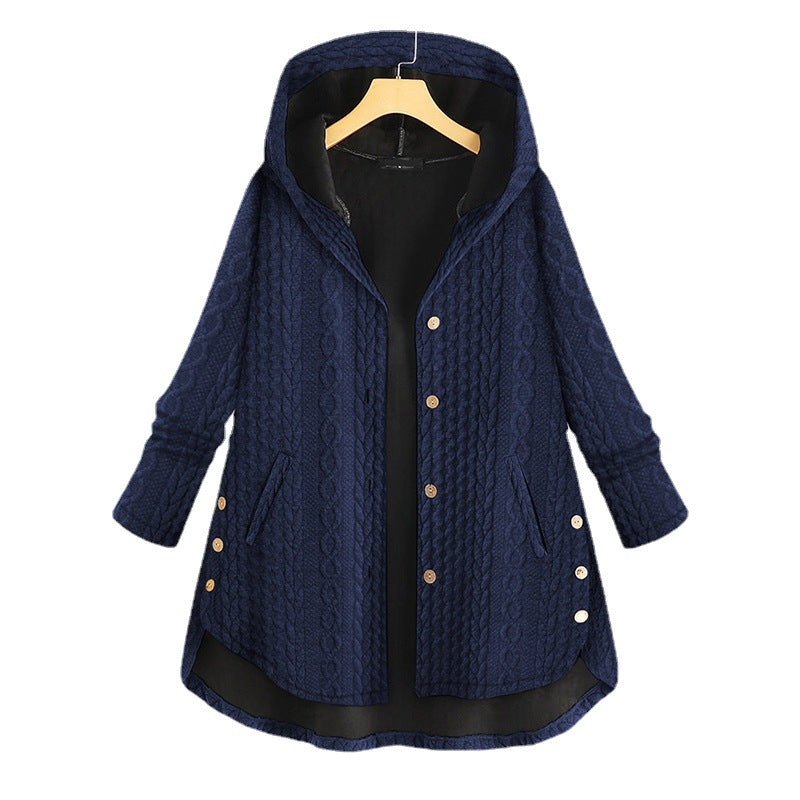 Chaqueta Informal De Un Solo Pecho De Algodón De Manga Larga Irregular De Gran Tamaño