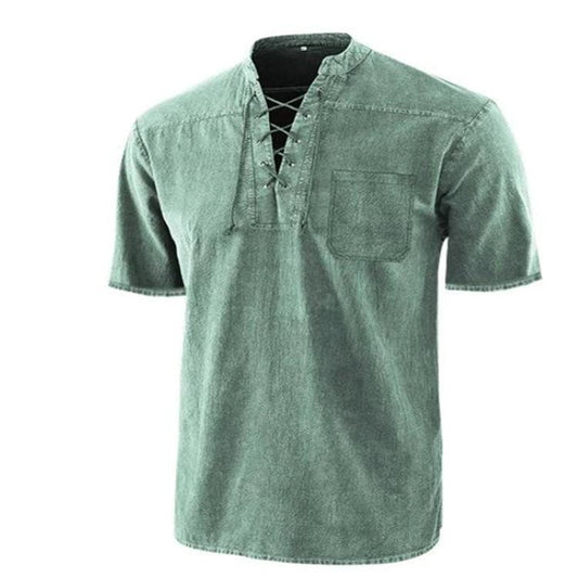 Camisa casual de verano de manga corta y cuello alto