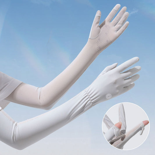 Guantes Protectores Solares De Manga De Hielo De Seda De Hielo Antiultravioleta