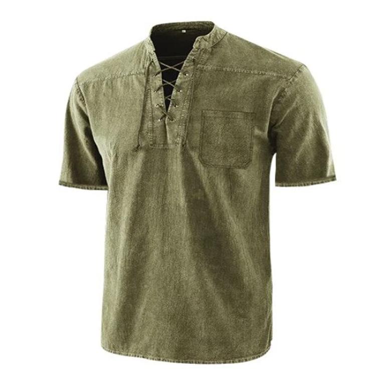 Camisa casual de verano de manga corta y cuello alto