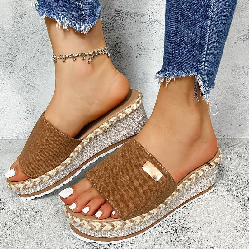 Sandalias de cuña de talla grande para mujer