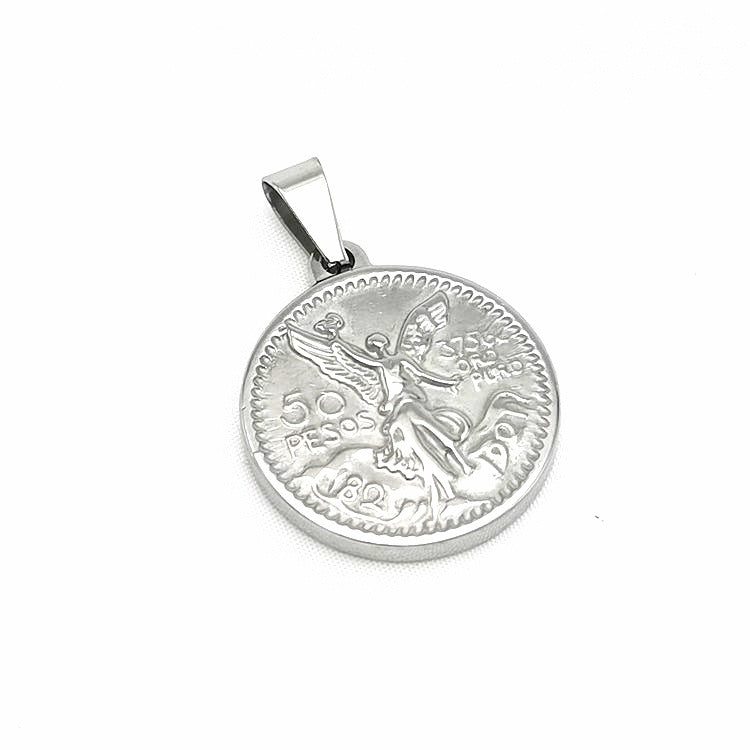 Colgante De Moneda Conmemorativa De Proporción 50 Colgante En Relieve De Doble Cara Retro De Moda Dominante