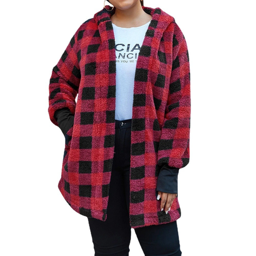 Abrigo Con Capucha De Mujer Casual Plus Terciopelo Grueso Abrigo Con Capucha