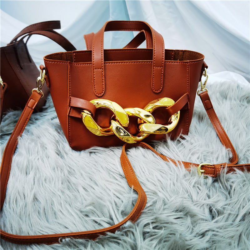 Zapatillas De Mujer, Sandalias Y Bolsos Con Cadena De Hebilla Grande