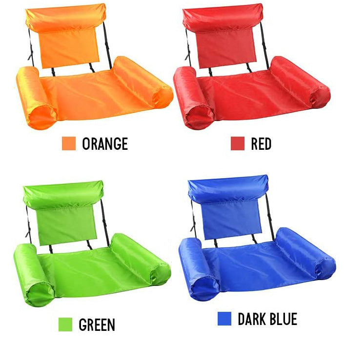Sillón Reclinable Inflable Plegable Con Hamaca De Red Respaldo Flotante De Doble Propósito Fila Flotante Reclinable De Agua Reclinable Sofá Cama Flotante
