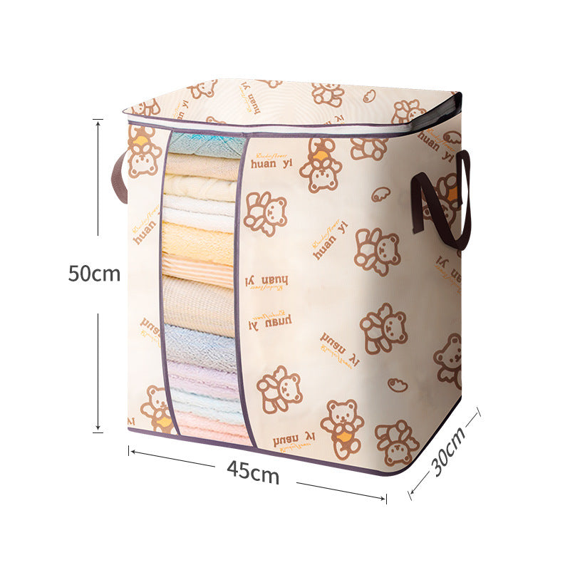 Edredón Portátil Binaural No Tejido Grueso, Bolsa De Almacenamiento Para Acabado De Ropa, Versión Vertical