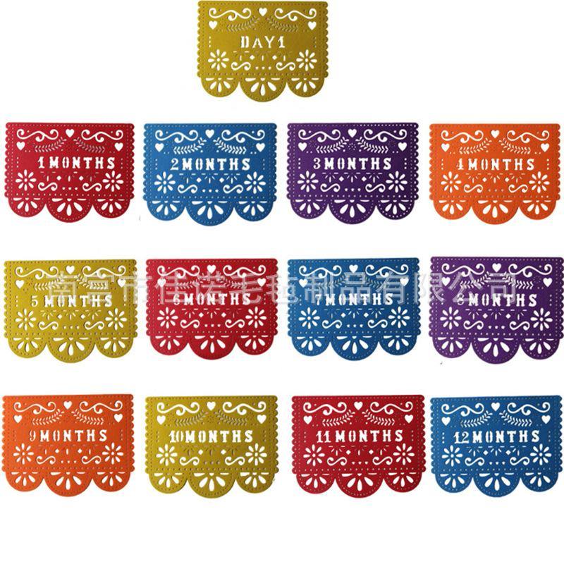 Guirnaldas de manta de fieltro con color multi para dias de los muertos - MXbueno