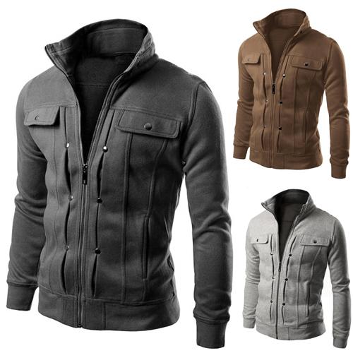 Chaqueta de hombre de suéter de cuello alto slim fit de moda