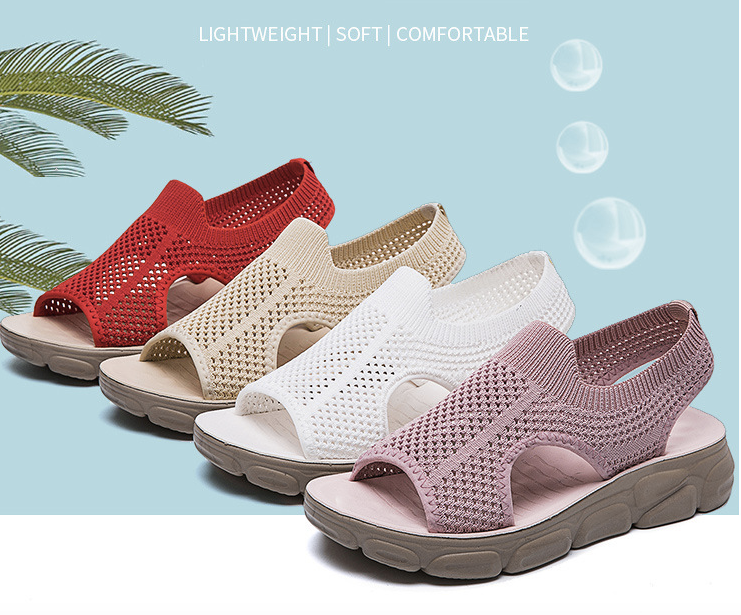 Nuevas sandalias de malla tejida para mujer - MXbueno