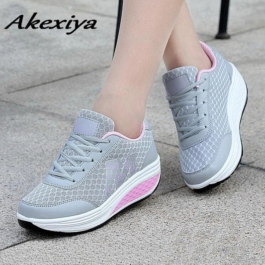 Zapatillas Deportivas De Mujer 2022 Con Aumento De Altura De Red Transpirable, Zapatillas Deportivas Suaves Para Mujer, Zapatillas Deportivas Para Correr