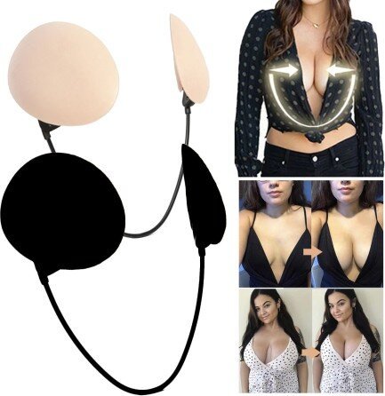 Sujetador Invisible Push-up Sin Frente Kits De Sujetador Negro Y Sin Tirantes