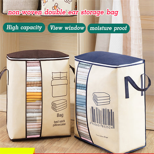 Edredón Portátil Binaural No Tejido Grueso, Bolsa De Almacenamiento Para Acabado De Ropa, Versión Vertical