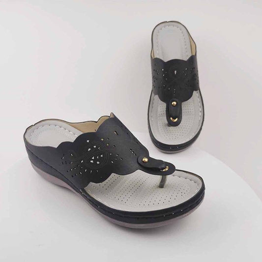 Chanclas ahuecadas Sandalias de cuñas de playa festivas - MXbueno