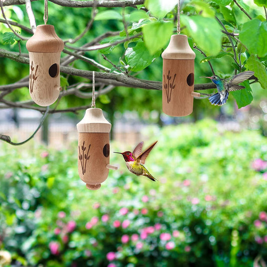 💕Casa De Colibrí De Madera-Regalo Para Amantes De La Naturaleza