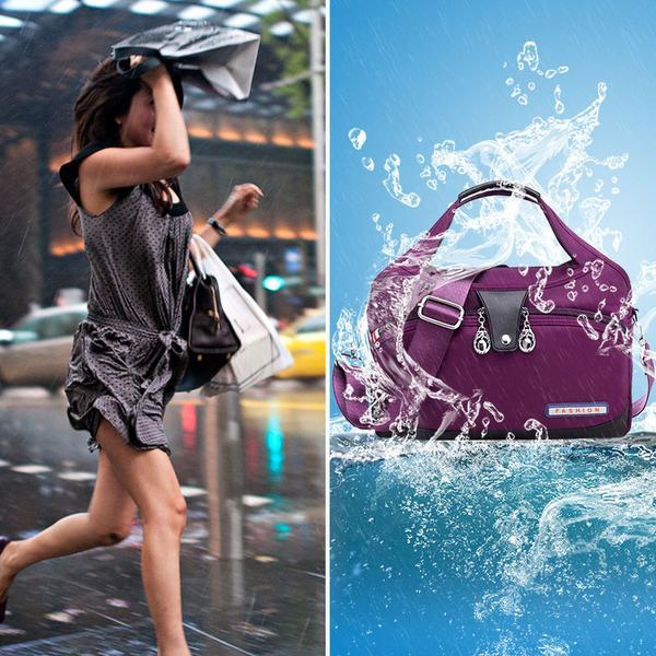 Moda de mujer impermeable nylon bolsa antirrobo multifuncional bolso