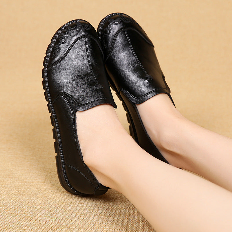 Zapatos Cómodos De Piel Con Suela Blanda Para Mujer