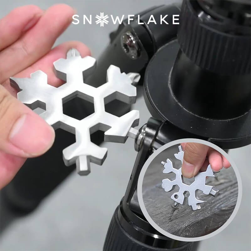 Snowflake - Multiherramienta Portátil De Acero Inoxidable 18 En 1 Para Aventuras Al Aire Libre