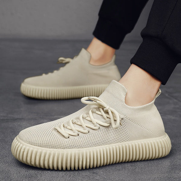 Casual De Los Hombres De Color Sólido Transpirable Zapatillas De Goma única Casual