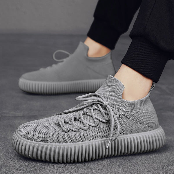 Casual De Los Hombres De Color Sólido Transpirable Zapatillas De Goma única Casual