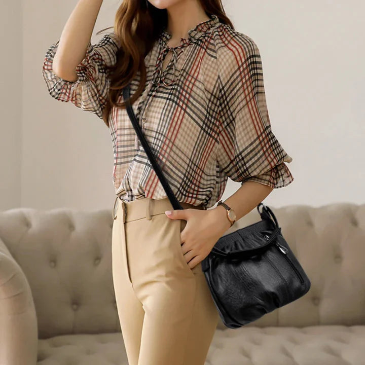 Bolso De Piel Blanda De Cubo Plegable De Moda Y Ocio Simple Bolso De Hombro