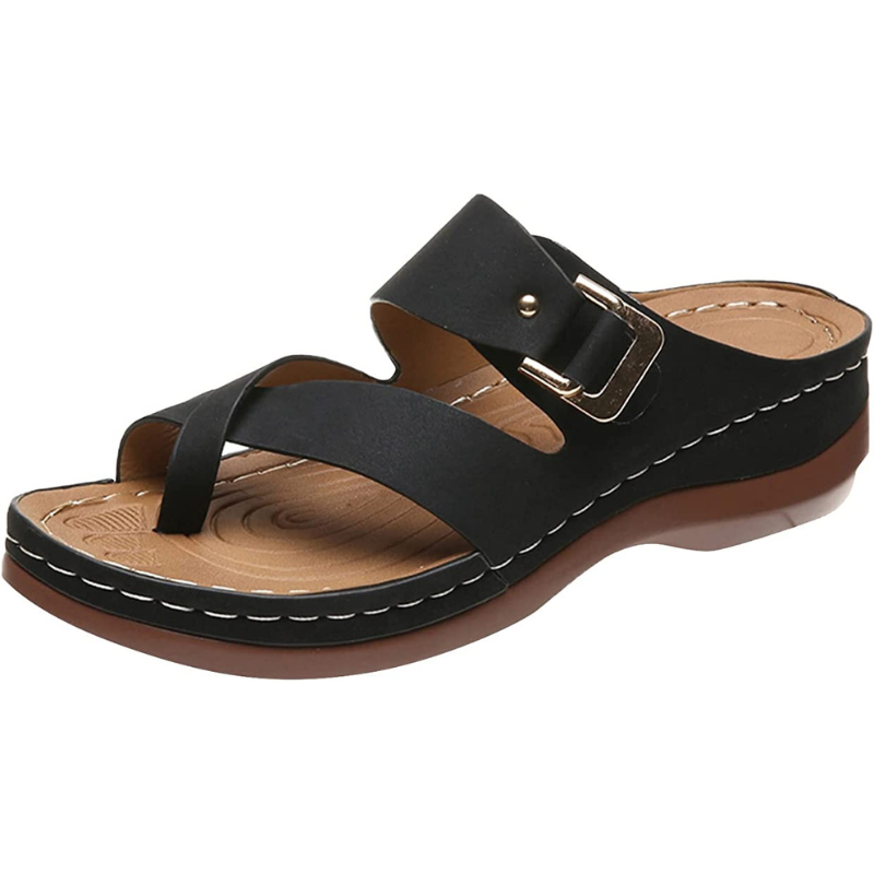 Sandalias De Piel Para Mujer Con Soporte Para El Arco