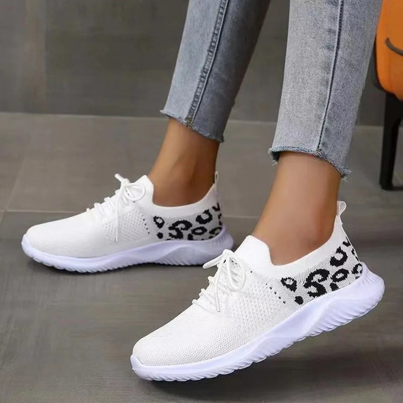 Zapatos De Punto Fly Transpirables Para Mujeres En Deportes De Ocio