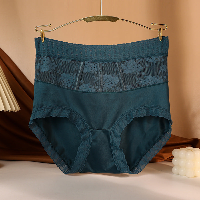 Calzoncillos De Encaje De Cintura Alta, Satén Transpirable, Abdomen Y Caderas