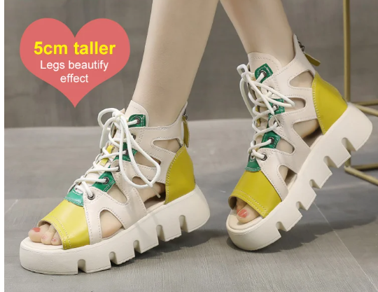 Sandalias Con Dedos Abiertos Y Suelas Gruesas