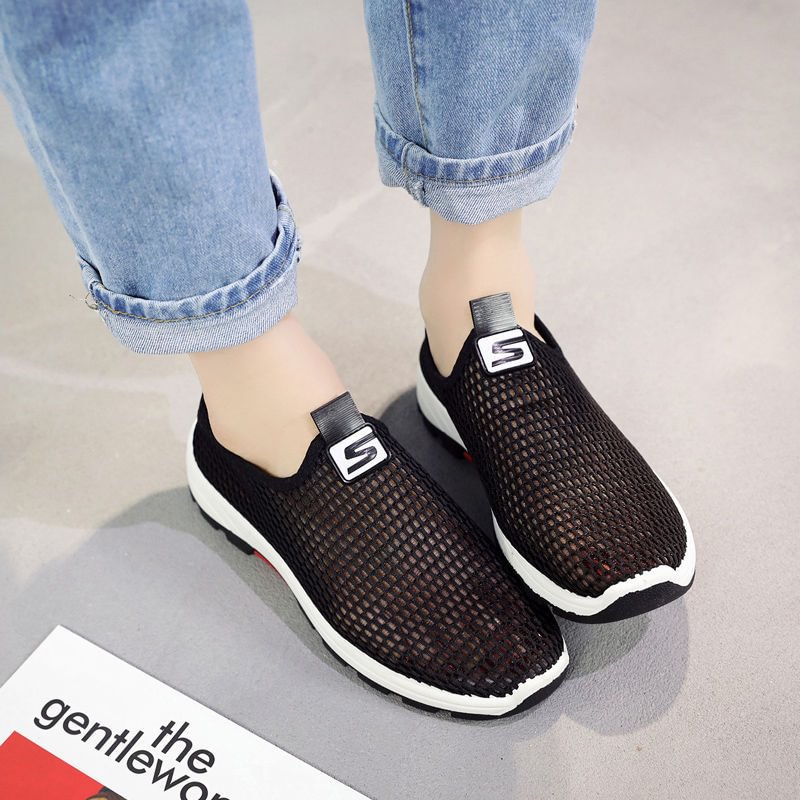 Zapatos De Suela Blanda Transpirables Ortopédicos Tejidos Para Mujeres