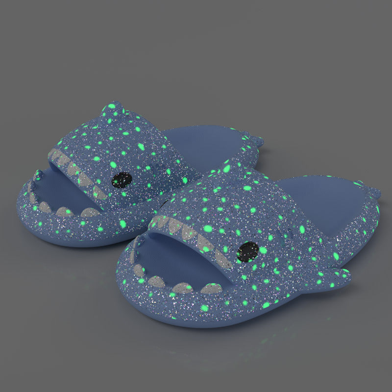 Zapatillas Shark Con Diseño De Lámparas De Noche Estrellada Zapatillas De Baño Zapatos De Mujer De Casa De Pareja