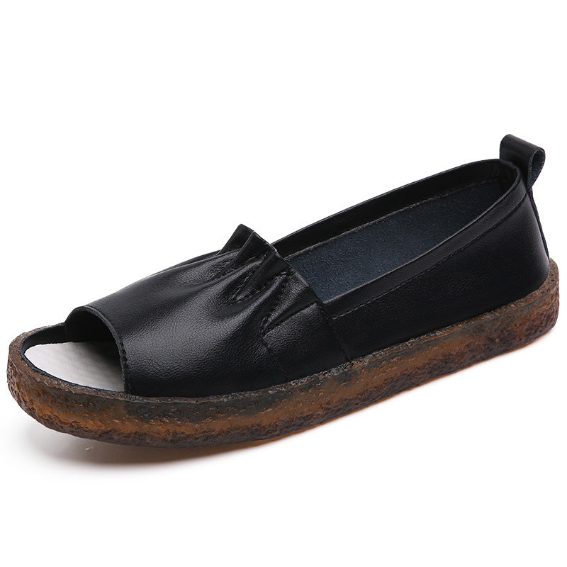 Cómodas Sandalias Con Suela Blanda Y Dedos Abiertos