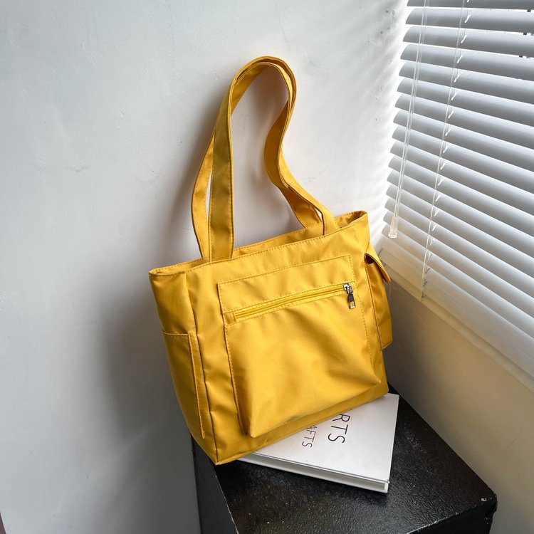 Bolso De Mano De Gran Capacidad Bolso Tote De Color Sólido Femenino