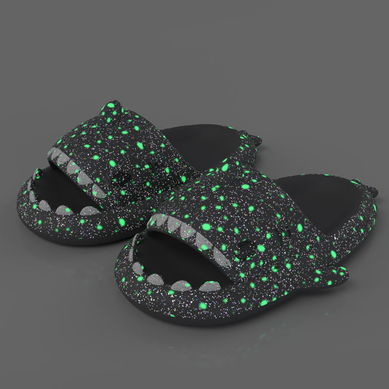Zapatillas Shark Con Diseño De Lámparas De Noche Estrellada Zapatillas De Baño Zapatos De Mujer De Casa De Pareja