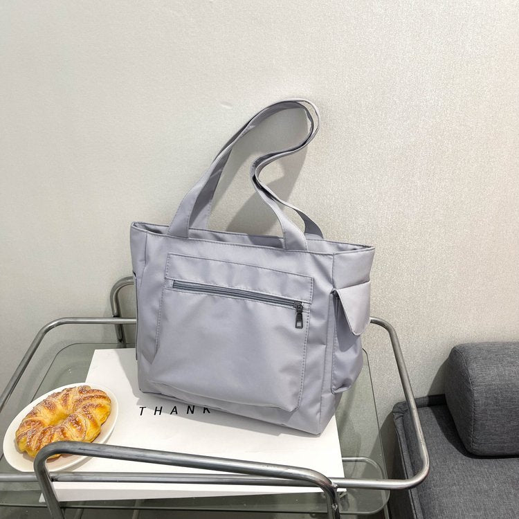 Bolso De Mano De Gran Capacidad Bolso Tote De Color Sólido Femenino