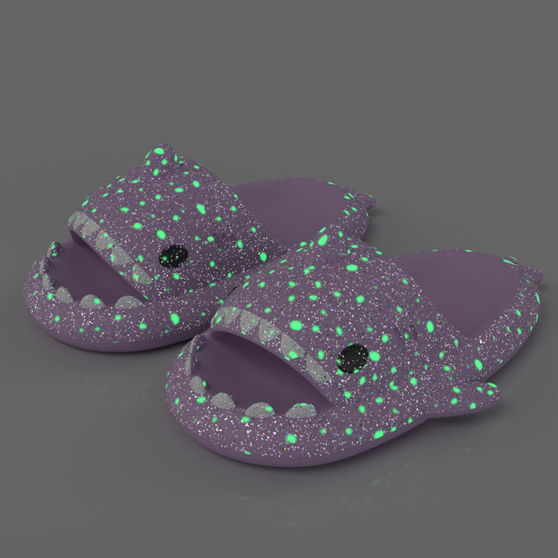 Zapatillas Shark Con Diseño De Lámparas De Noche Estrellada Zapatillas De Baño Zapatos De Mujer De Casa De Pareja