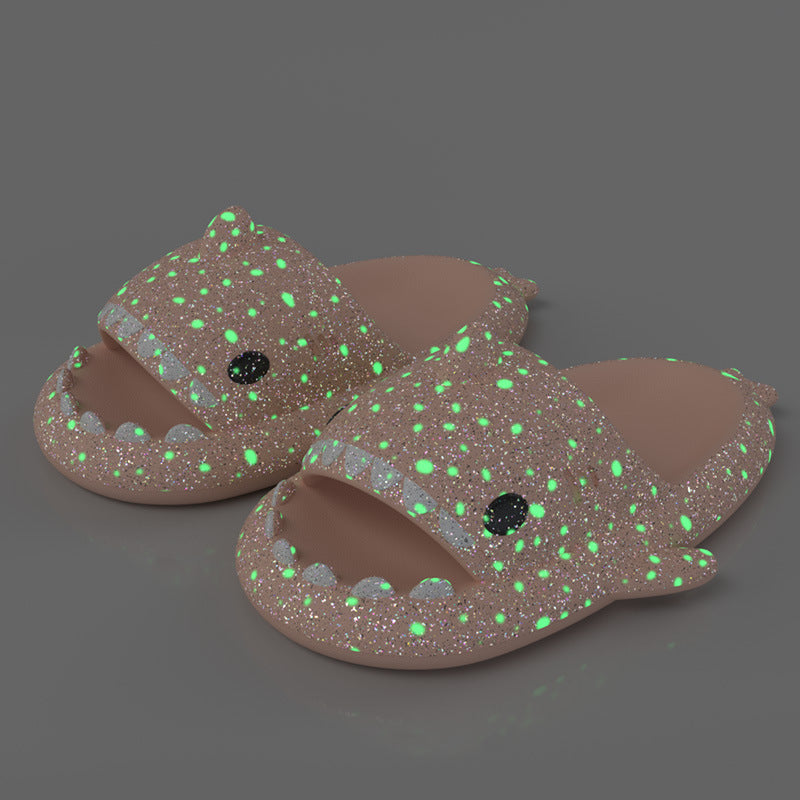 Zapatillas Shark Con Diseño De Lámparas De Noche Estrellada Zapatillas De Baño Zapatos De Mujer De Casa De Pareja