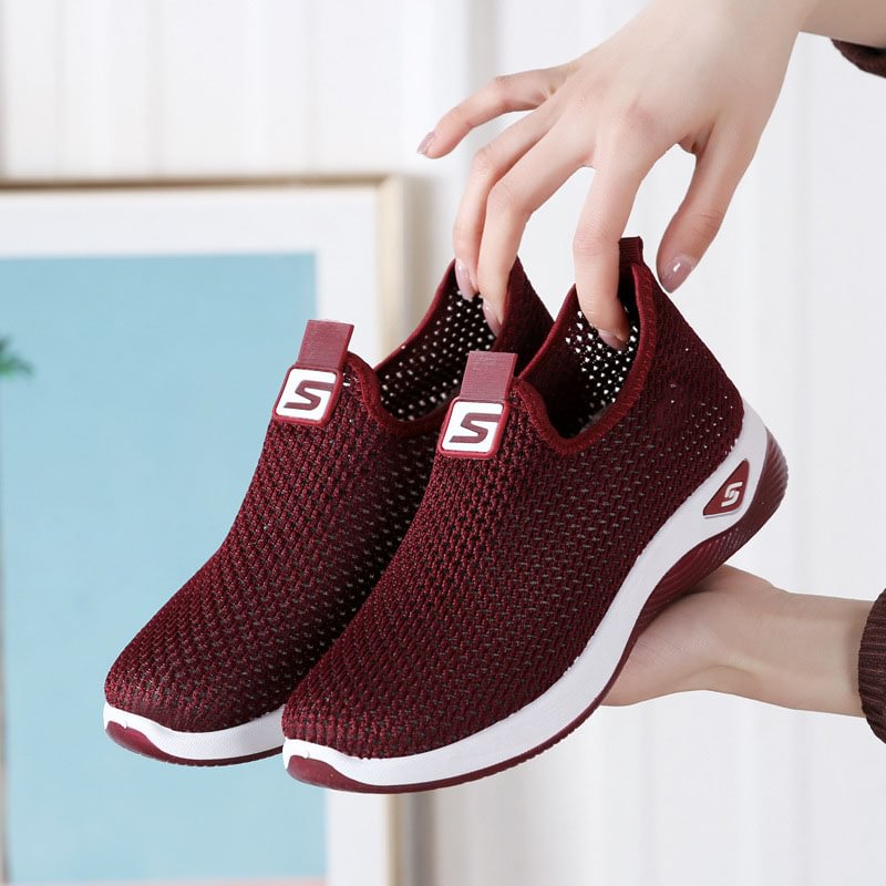 Zapatos De Suela Blanda Transpirables Ortopédicos Tejidos Para Mujeres