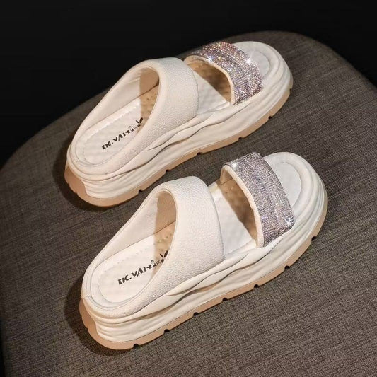 Sandalias De Aumento De Diamantes De Agua Brillantes