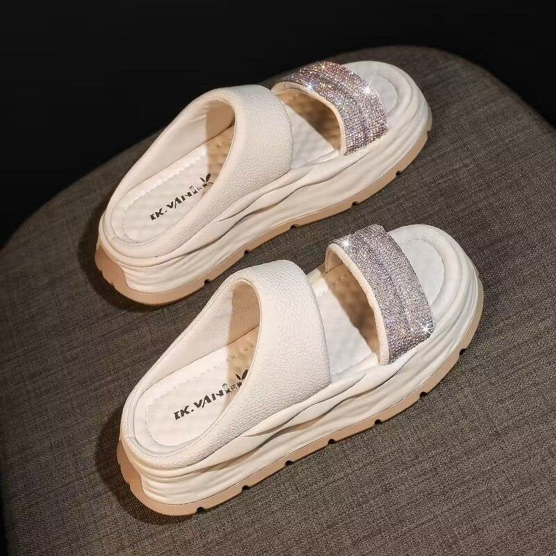 Sandalias De Aumento De Diamantes De Agua Brillantes