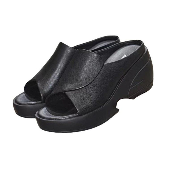 Zapatillas Antideslizantes Con Boca De Pescado De Piel Blanda