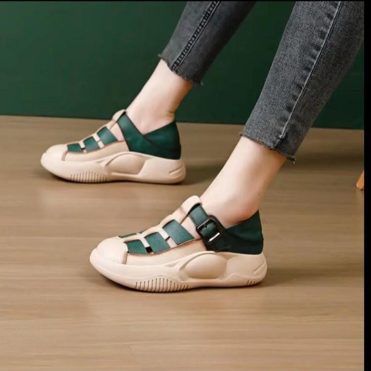 Sandalias De Plataforma En Forma De Cuña De Amortiguación Femenina 🔥