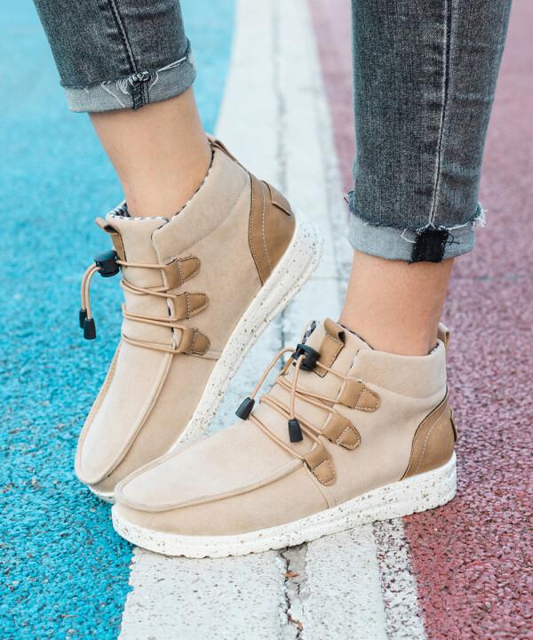 Zapatos Sin Cordones Con Protección De Tobillo Ajustable Para Mujer