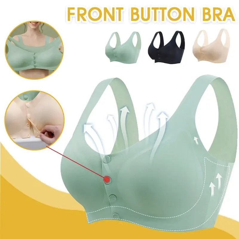 Sujetador De Nuevo Concepto 2021🔥Sujetador Saludable Con Botón Frontal De Seda De Hielo Real💖Sujetador Saludable💖Pechos Saludables