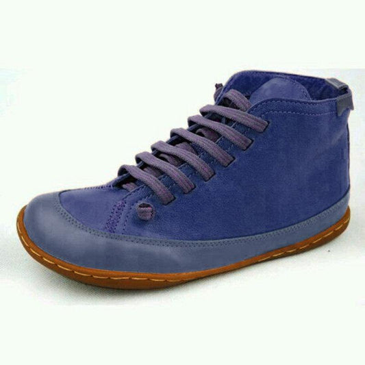 Mujer Plus Talla Punta redonda Cordones delanteros Antideslizantes Planos casuales Tobillo Botas - MXbueno