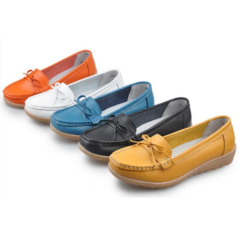 Zapatos de cuero primavera e invierno fondo suave para mujer - MXbueno