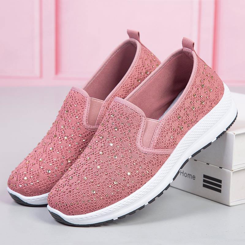 Mujer Tejido de punto transpirable casual Soft Zapatillas deportivas de suela plana para caminar - MXbueno